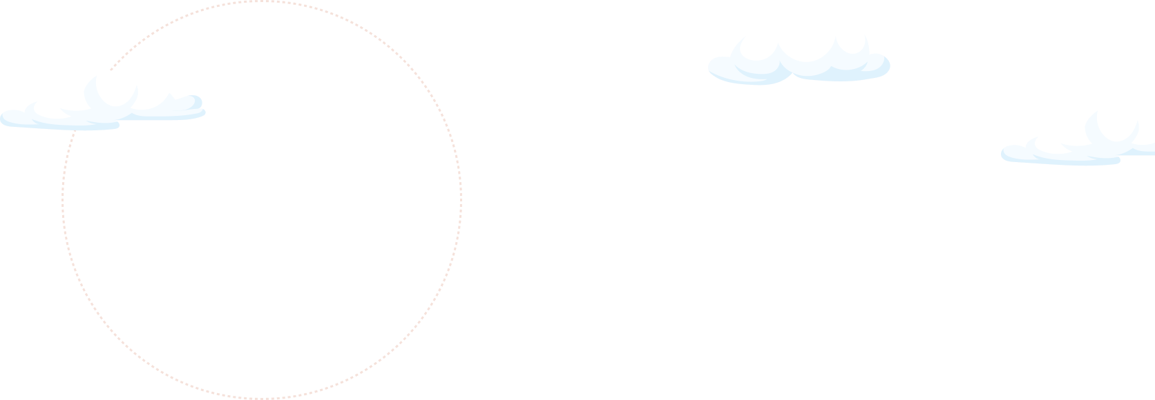 Clouds with circle
